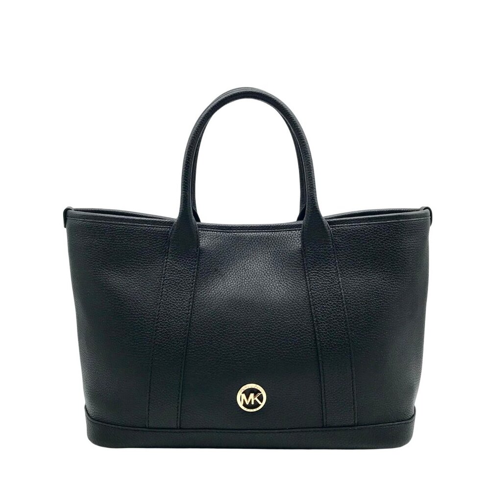Michael Kors Black Pebbled Leather Medium Luisa Satchel Bag